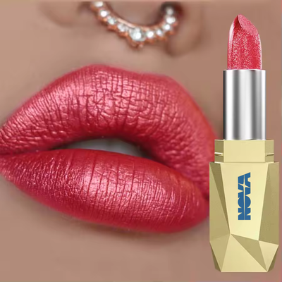Red metallic lipstick