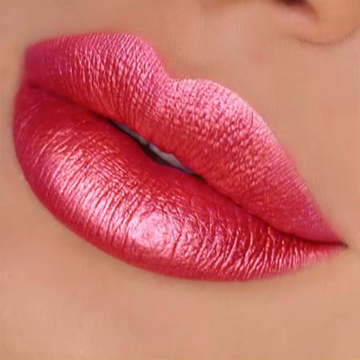 Red metallic lipstick