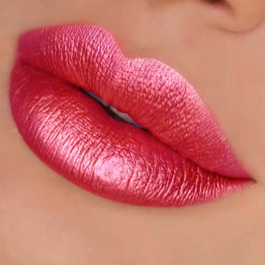 Red metallic lipstick
