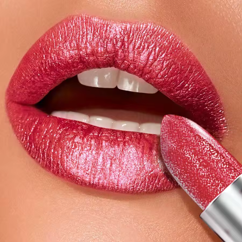 Red metallic lipstick